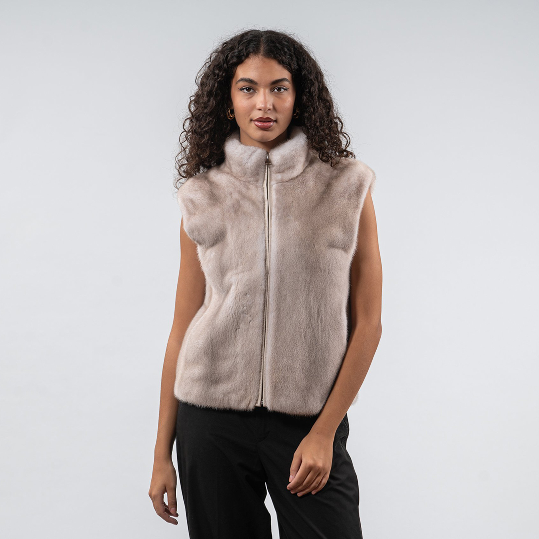 Women'S Fashion Gilet - Laur 2026 Damen Hochgeschlossene Kunstpelz-Weste mit