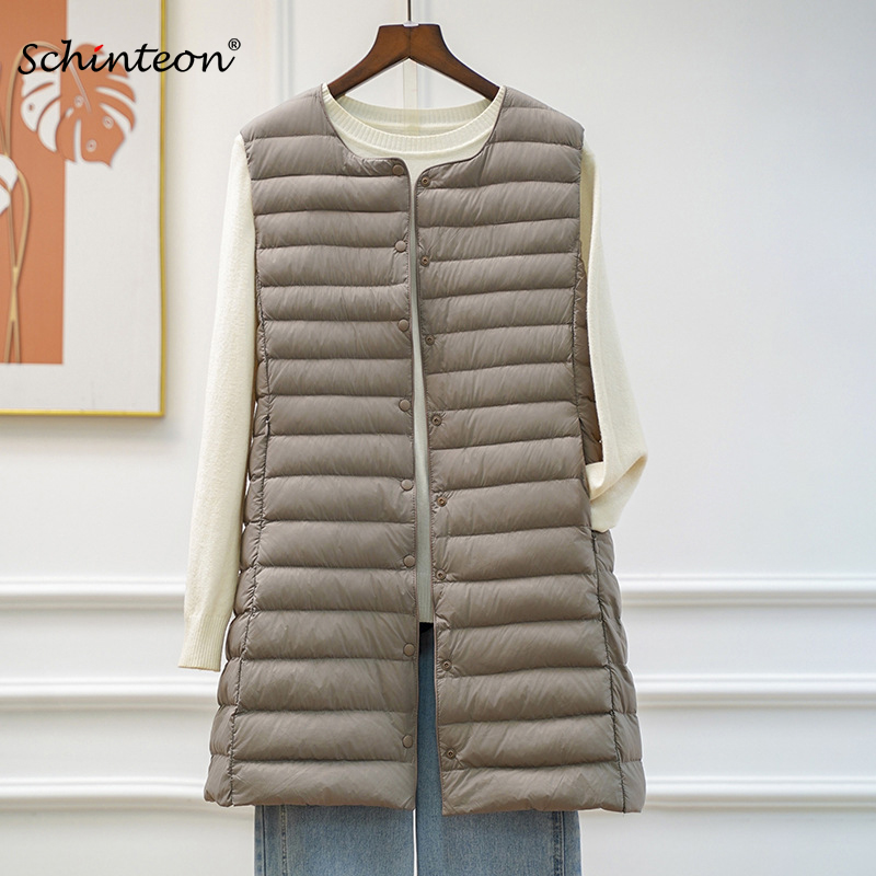 Women'S Fashion Gilet - Schinteon Damen Ultraleichte Daunenweste Lang Lässige