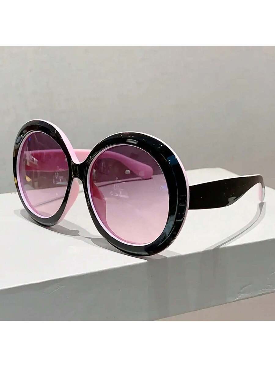 Women'S Fashion Glasses Non Prescription - Große runde Damenbrille mit schwarzem Rahmen
