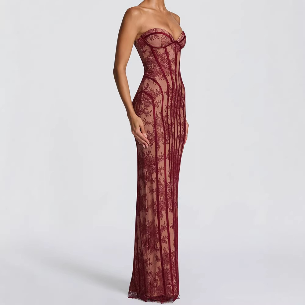 Bodycon Dress Women - Trägerloses Bodycon Maxikleid für Damen 2026
