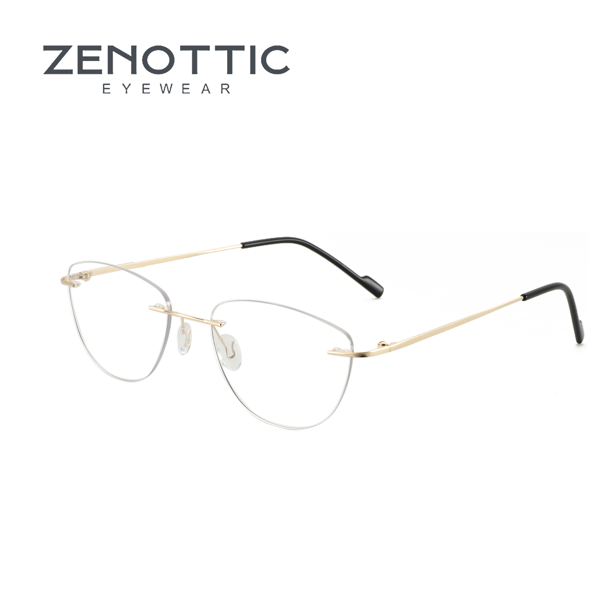 Women'S Fashion Glasses Non Prescription - Zenottic Mode Cat Eye randlose optische