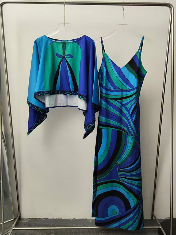 Women Fashion Usa - 2026 Sommer Damenmode Retro Geometrischer Druck