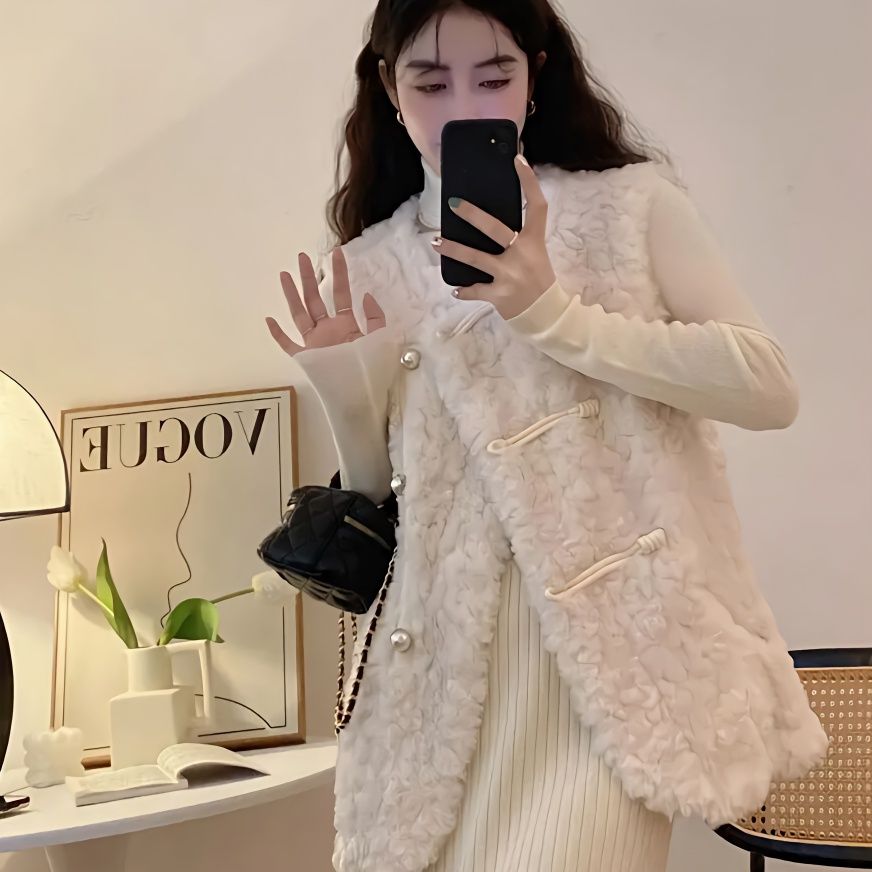 Damenwesten Lammplüsch Weiß He – Women'S Fashion Gilet Bewertung und Preis