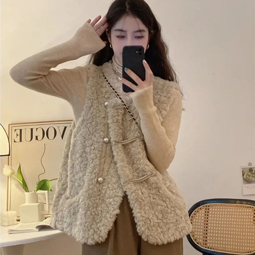 Damenwesten Lammplüsch Weiß He – Women'S Fashion Gilet Bewertung und Preis