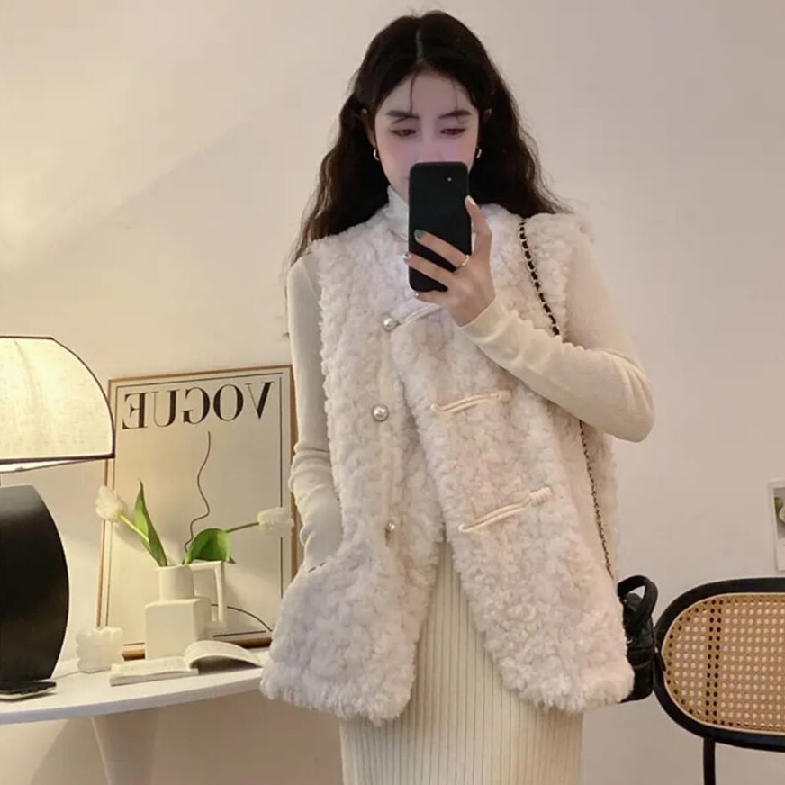 Damenwesten Lammplüsch Weiß He – Women'S Fashion Gilet Bewertung und Preis