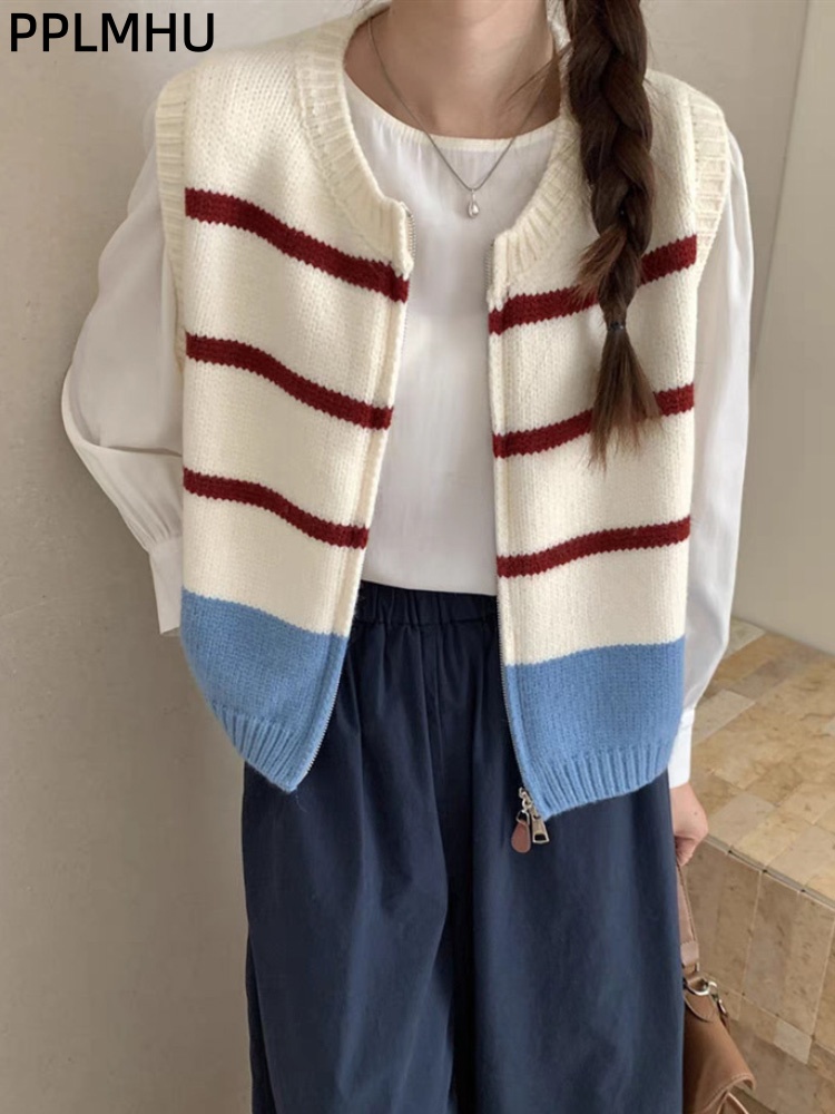 Gestreifte Strickjacke mit Rei – Women'S Fashion Gilet Bewertung und Preis